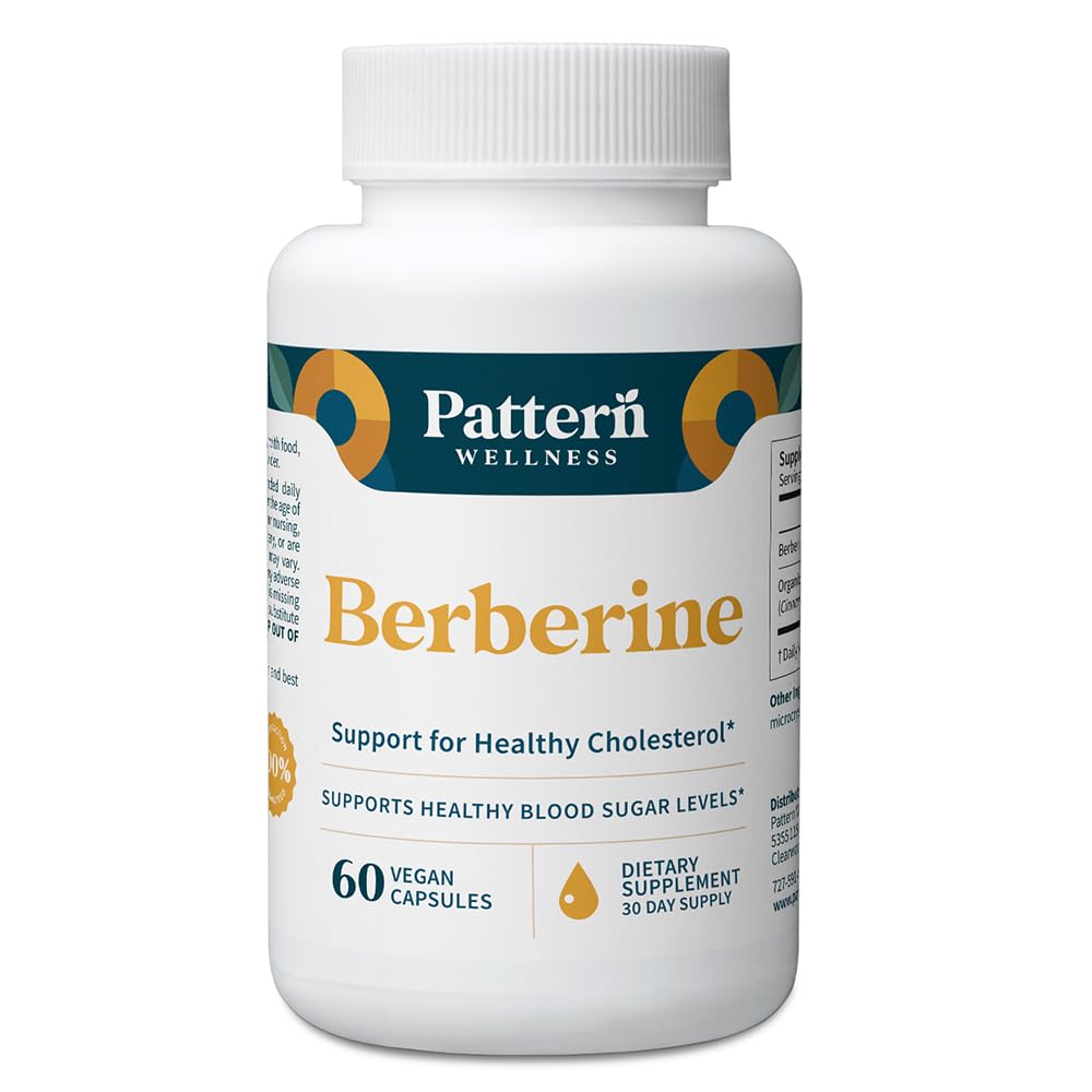 Pattern Wellness Berberine Supplement with Organic Ceylon Cinnamon – Supports Metabolic Balance & Circulatory Wellness – Non-GMO, Vegan – 60 Capsules