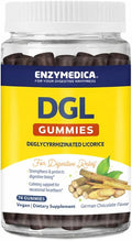 Enzymedica DGL Supplement for Men & Women - DGL Deglycyrrhizinated Licorice Gummies for Digestive Support & Gut Health, Soothes Stomach & Occasional Heartburn, Gluten Free, Vegan, Chocolate - 74 Count