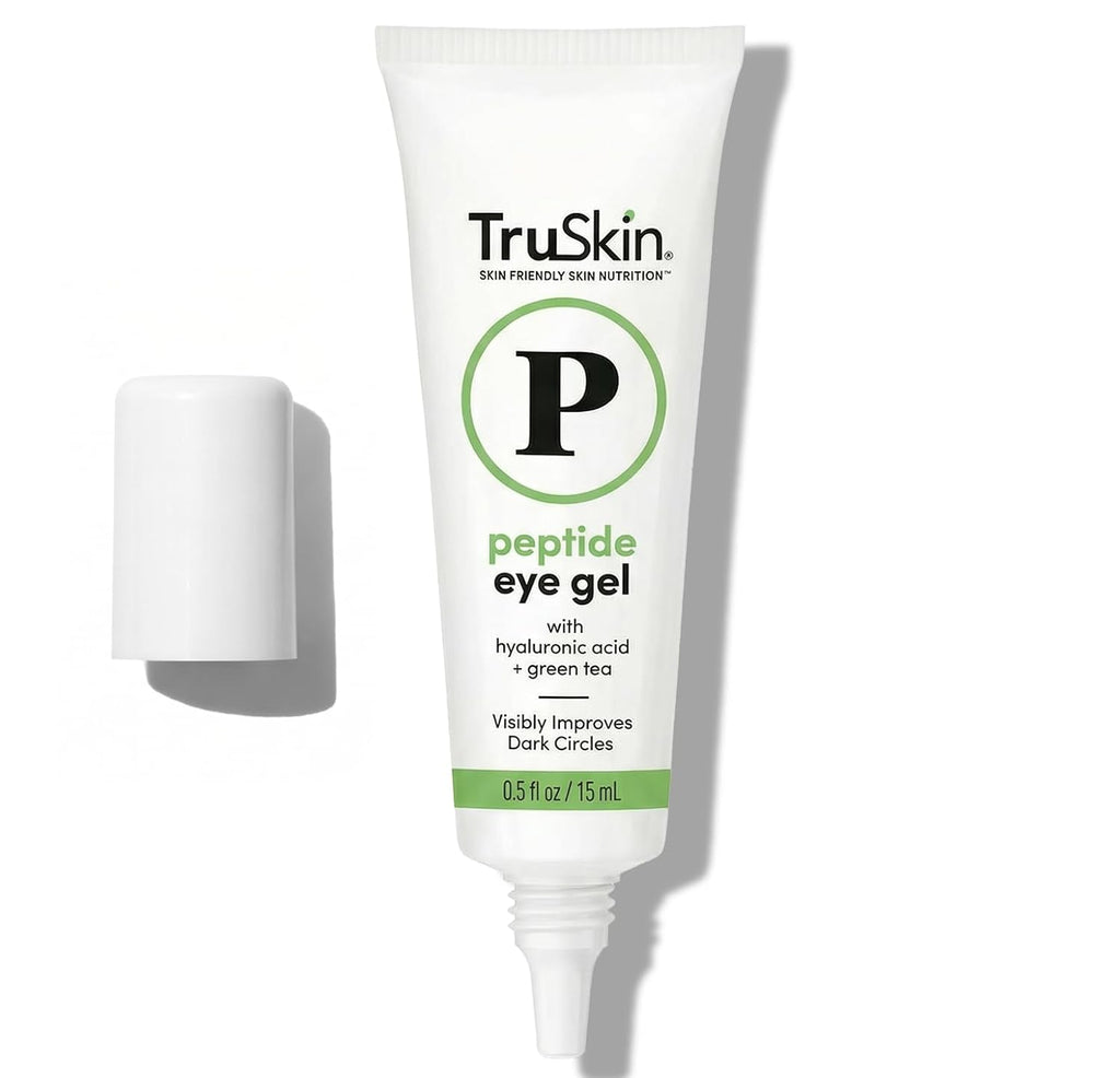 TruSkin Peptide Eye Cream Gel for Dark Circles, 0.5 fl oz | With Hyaluronic Acid to visibly smooth fine lines, hydrate and depuff tired-looking under eyes with a lightweight feel