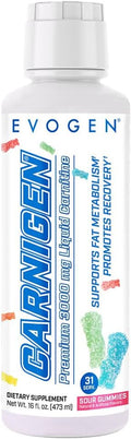 Evogen Carnigen Liquid 3000 | Energy Support | Sour Gummies | 31 Servings