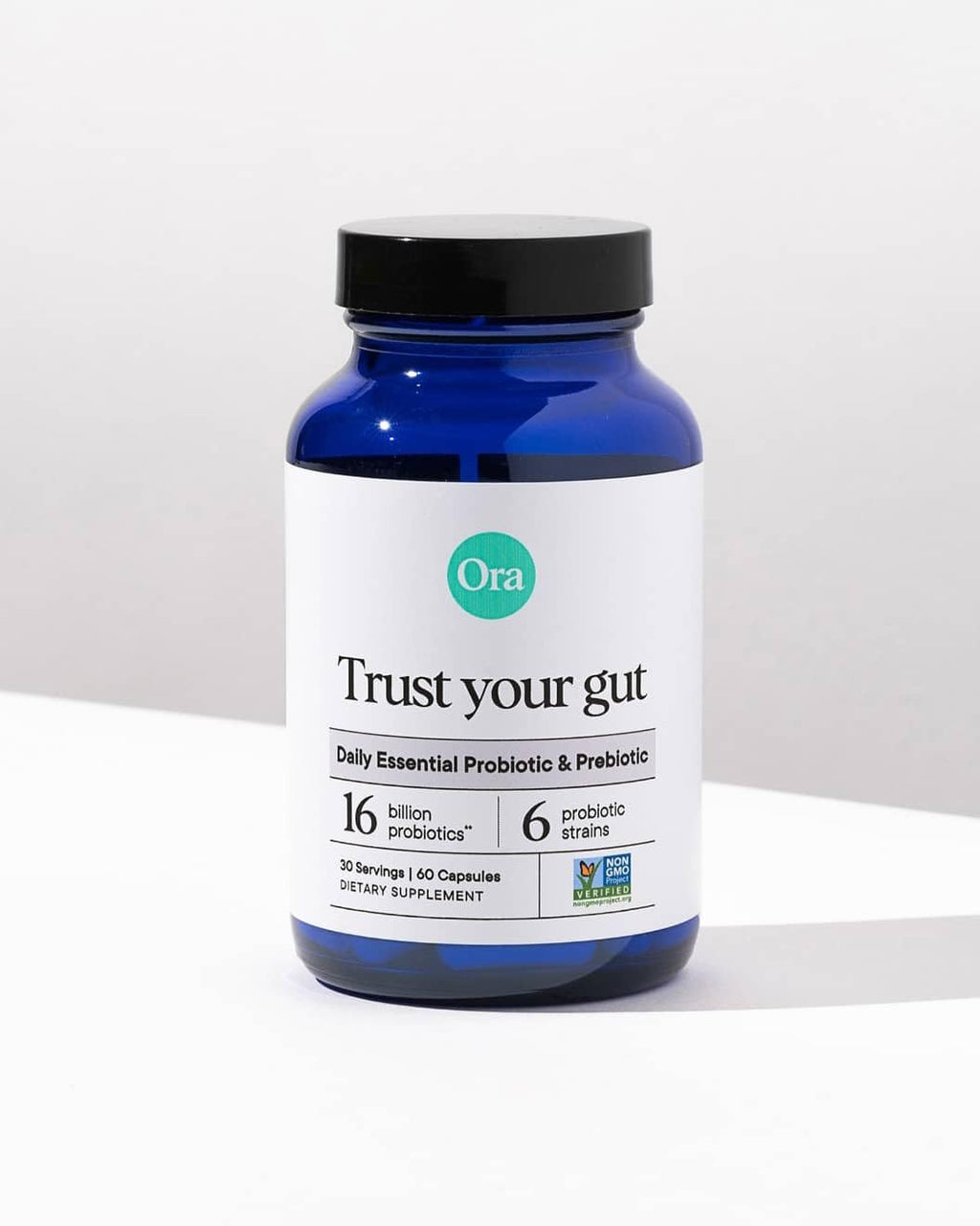 Ora Organic Probiotics with Prebiotics for Digestive Health 16 Billion CFU - Trust Your Gut - Strains - Acidophilus Lactobacillus Breve Bifidum Lactis