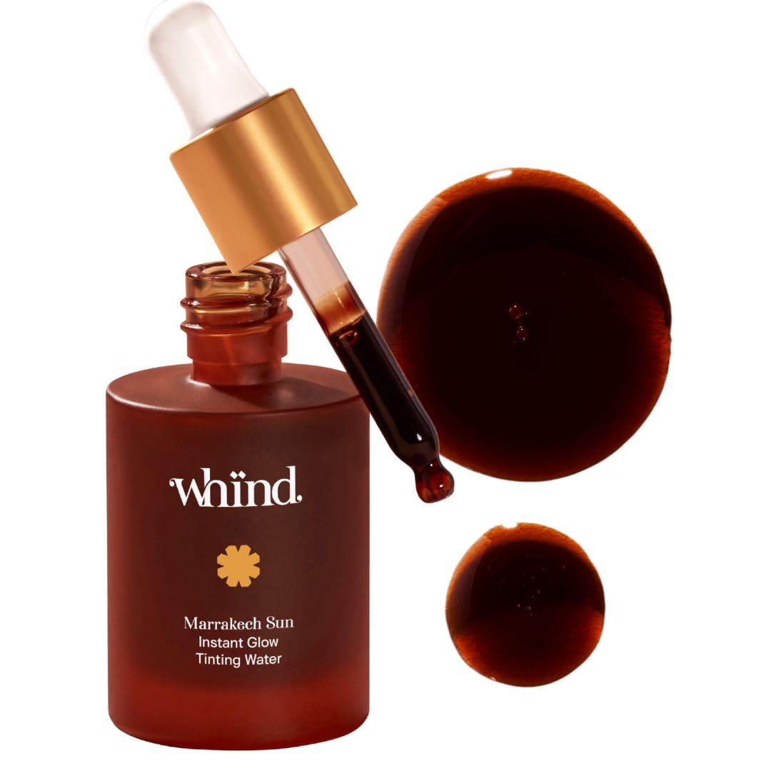 WHIND Marrakech Sun Instant Glow Tinting Water- Self Tanner Face Drops –Bronzing for Face –Lightweight Tanner/Natural Tan- Streak-Free Glow – Tan Drops for Radiant Skin - 1oz / 30ml WHINDBuy Supplements Australia
