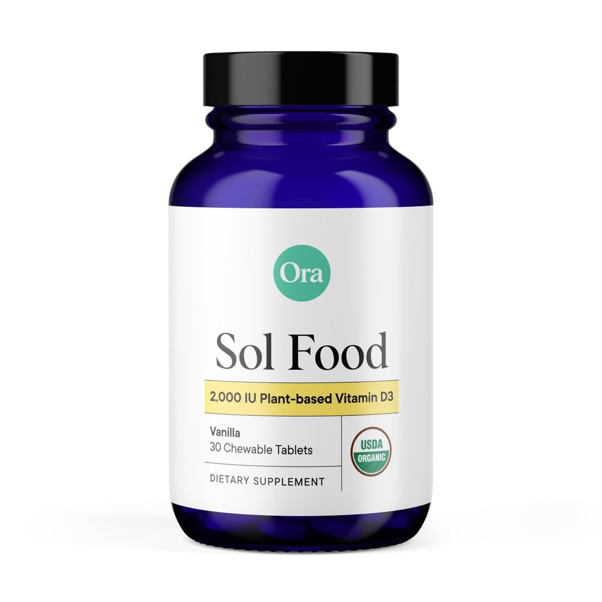 supplement products​Ora Organic Vitamin D3 2000IU - Vegan Vitamin D Chewables from Lichen for Bone Health, Immune Support, & Mood | Maximum Absorption - 1 Month Supply, 30 Vegan Chewable Vanilla Tablets - JerryCherryUSA
