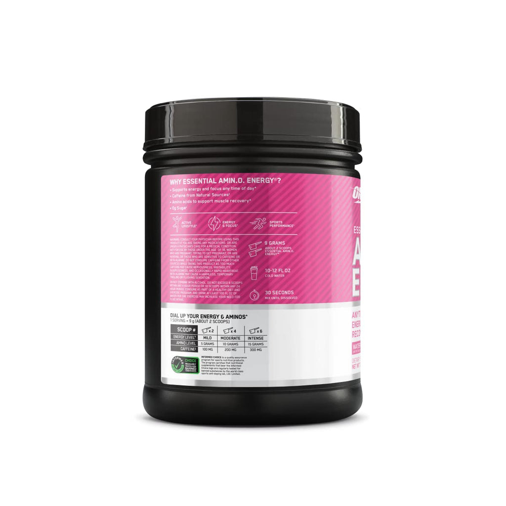 Optimum Nutrition, Amino Energy - Pre Workout with Green Tea, Bcaa, Amino Acids, Keto Friendly, Green Coffee Extract, Energy Powder - Concord Grape, 65 Servings