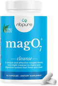 nbpure MagO7 - Natural Colon Cleanse & Detox | Occasional Constipation Relief, Stool Softening, & Bloating Support for Men & Women | Ozonated Magnesium Oxide, 90 Capsules | Gentle overnight relief, No painful cramping, Eases constipation & bloating, Ozona