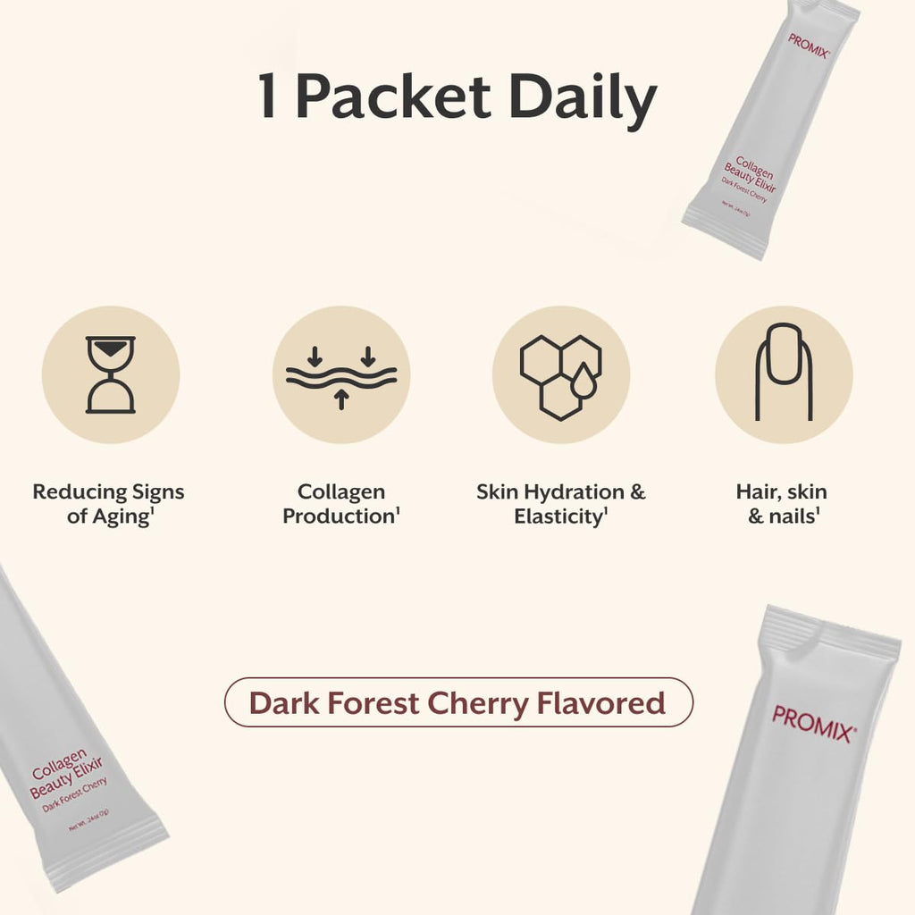 ProMix Nutrition Collagen Beauty Elixir (30 Sticks) | Watermelon (Dark Cherry)
