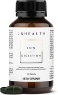 JSHealth Skin & Digestion Formula Supports Healthy Skin & Digestive Comfort | Clear Skin Supplement with Zinc, Burdock, Turmeric. Supports Healthy Skin and Digestive Comfort. Vegan (60 Tablets)