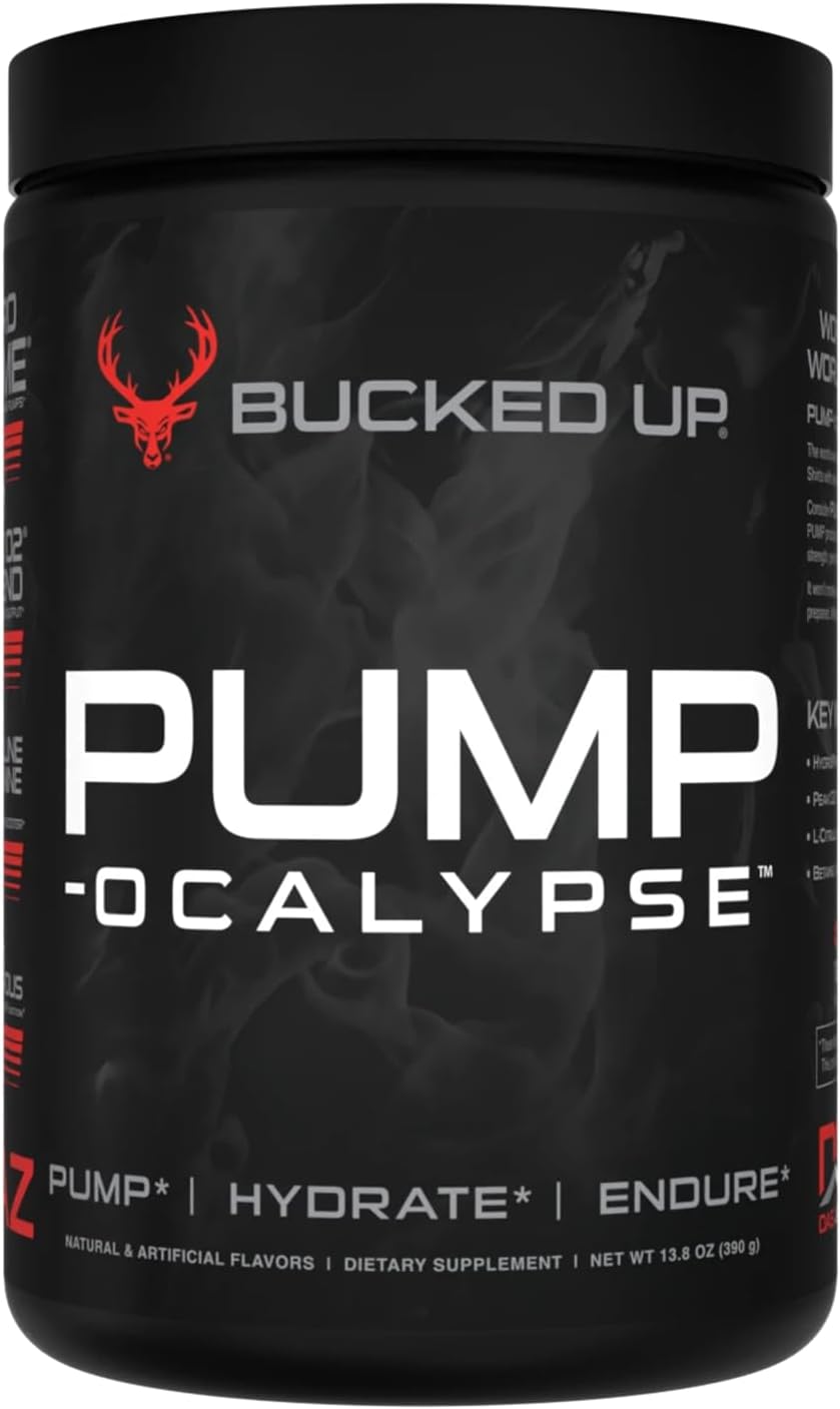 Pump-ocalypse Blood Raz | Nitric Oxide and L Arginine Supplement with Citrulline Malate, GlycerPump | Ultimate N.O. Booster | Lean Muscle Support for Blood Flow, Vascularity, Hydration and Endurance