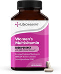 LifeSeasons Women's Multivitamin – High Potency with 21 Vitamins & Minerals, PureWay-C®, NAD+, Active B-Vitamins, TRAACS® Chelates, enXtra® for Energy, Probiotics & Mushrooms – 120 Veg Capsules