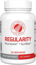 Silver Fern Regularity Digestive Supplement Capsules Brand | 1 Bottle = 30 Capsules = 30 Day Supply - Mucosave FG (Prickly Pear Polysaccharides & Olive Leaf Polyphenols) & SunFiber