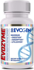 Evogen Evozyme Digestive Enzymes | Gut Health | 60 Capsules | Protease, lactase, amylase and lipase to break down proteins, carbs and fats for absorption and bloating relief
