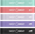 Sweet Sweat Mini Loop Resistance Bands - Set of 5 | Exercise Hip Booty Bands for Squats, Lunges, Physical Therapy, Yoga, Pilates, Rehab & Home or Gym Workouts