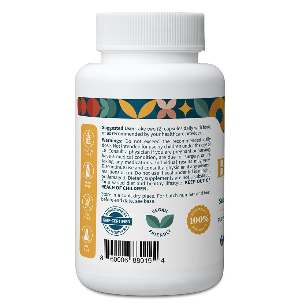 Pattern Wellness Berberine Supplement with Organic Ceylon Cinnamon – Supports Metabolic Balance & Circulatory Wellness – Non-GMO, Vegan – 60 Capsules