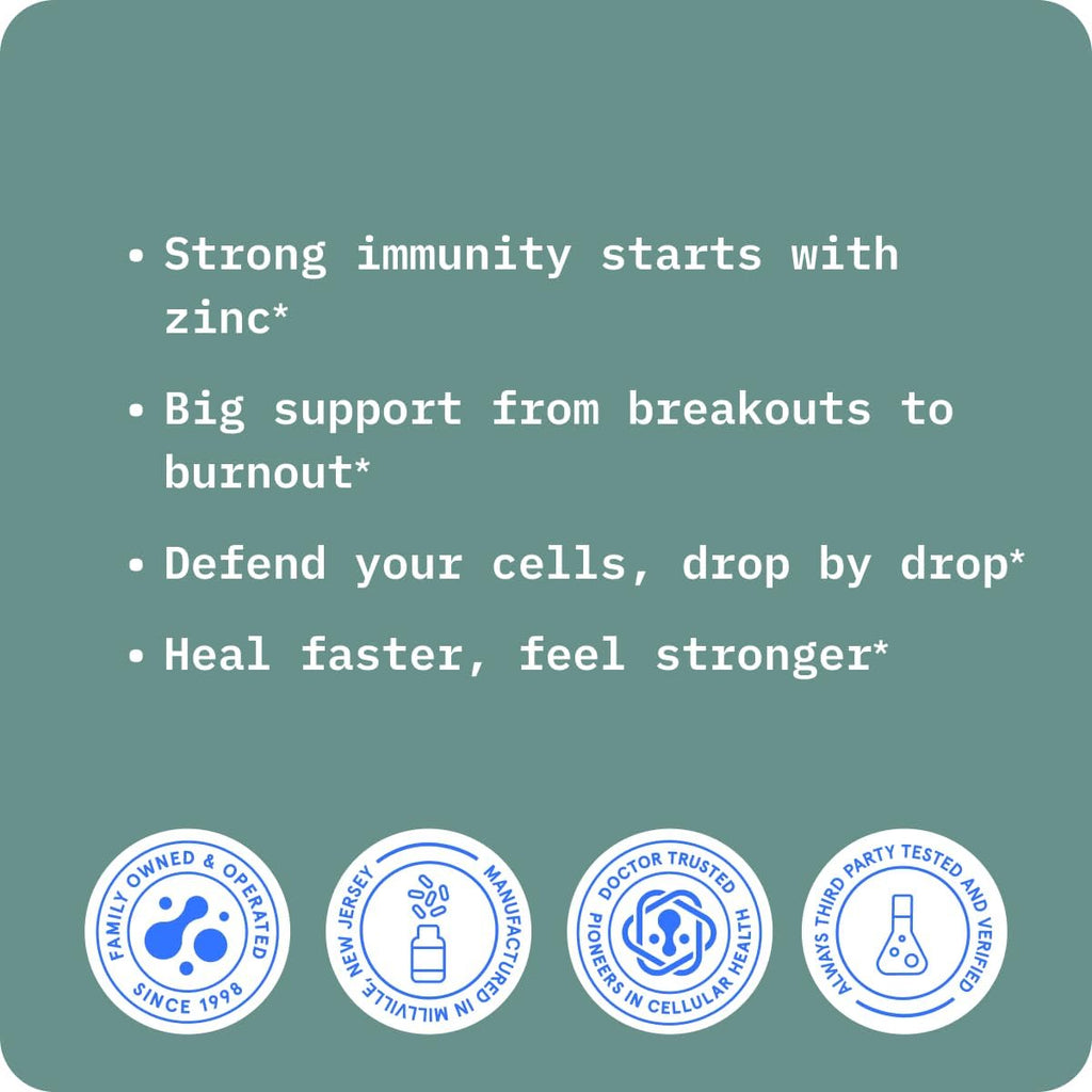 BodyBio Liquid Zinc - Concentrated Antioxidant for Immune & Cell Health | Liquid Zinc Supplement for Adults & Kids