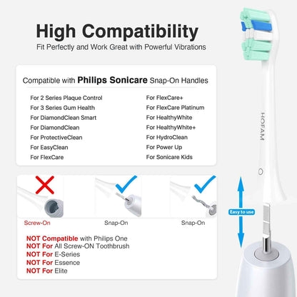 HOFAM Replacement Toothbrush Heads for Philips Sonicare Replacement Heads,Electric Replacement Brush Head Compatible with Phillips Sonicare Electric Toothbrush