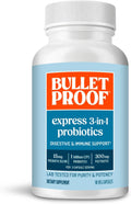 Bulletproof Express 3-in-1 Probiotic & Postbiotics Supplement for Sustained Gut Health, 90 Count