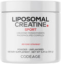 Codeage Liposomal Creatine Powder, 5000mg, Monohydrate, Unflavored, 90 SRV | Liposomal micronized creatine monohydrate, 5 g per serving, unflavored. Three-month supply. Non-GMO.