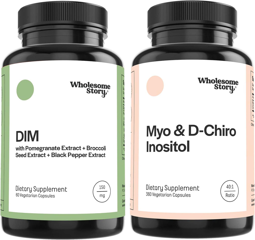 DIM + Myo & D Chiro Inositol | DIM Supplement for Women with Pomegranate + Myo & D-Chiro Inositol Supplement Bundle | Hormone Balance for Women | Cell and Tissue Health | 60 & 90 Servings