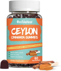 Sugar Free Ceylon Cinnamon Gummies 2000MG, Cinnamon Supplement with Chromium and Cinnamon Bark, Vegan, Non-GMO, Gluten Free, 60 Gummies