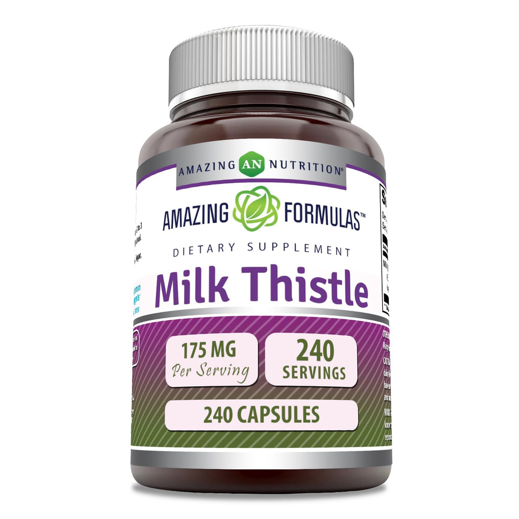 Amazing Formulas Milk Thistle Supplement | 175 Mg per Serving | 120 Capsules | Non-GMO | Gluten-Free | Made in USA