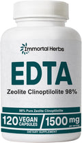 EDTA Capsules 1500mg with Zeolite 98% and Milk Thistle, 120 Pills, Non-GMO & Gluten Free Calcium Disodium EDTA Supplement