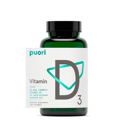 supplement products​Puori Vitamin D3 Softgels, 2500 IU (62.5 mcg) - Fast Absorbing Vitamin D3 Supplements for Immune System Support, Bone Health & Density and Healthy Muscle Functions - Non-GMO & Gluten-Free - 120 Count - JerryCherryUSA