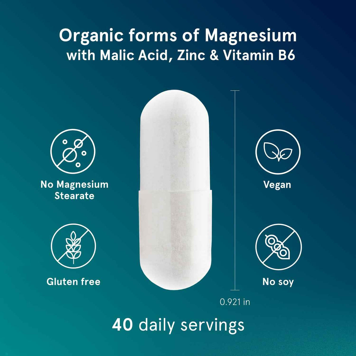 Puori Magnesium Complex Supplement - High Absorption Magnesium Taurinate & Gluconate, Zinc, Vitamin B6 & Malic Acid for Sleep Support, Immune & Bone Health & Muscle Recovery - 120 Vegan Capsules