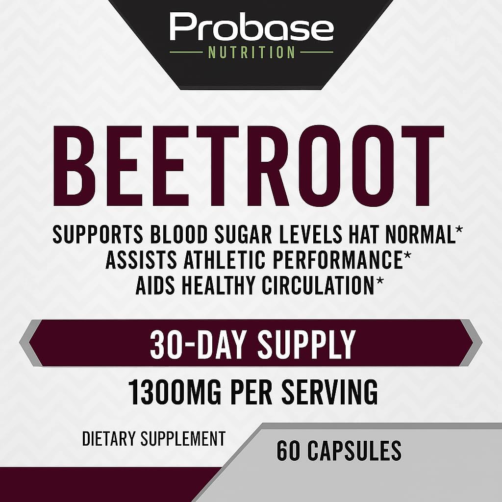 Probase Nutrition Beetroot 60 Capsules 30-Day Supply