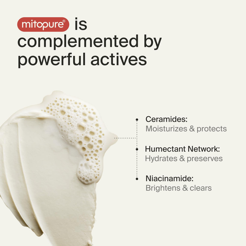 Timeline Mitopure Gentle Cleanser - Non-Drying & Calming Foaming Mousse with Ceramides to Remove Makeup & Strengthen Skin Barrier for All Skin Types - 3.38 Fl Oz
