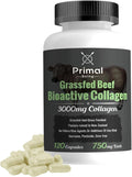 Primal Being Grassfed Beef Cartilage Collagen (Type I-V & XI)- Supports Hair, Skin, Nails, Joint Health, Immunity, Digestion, Post Exercise Recovery - 120 Capsules, 3000 mg per Serving