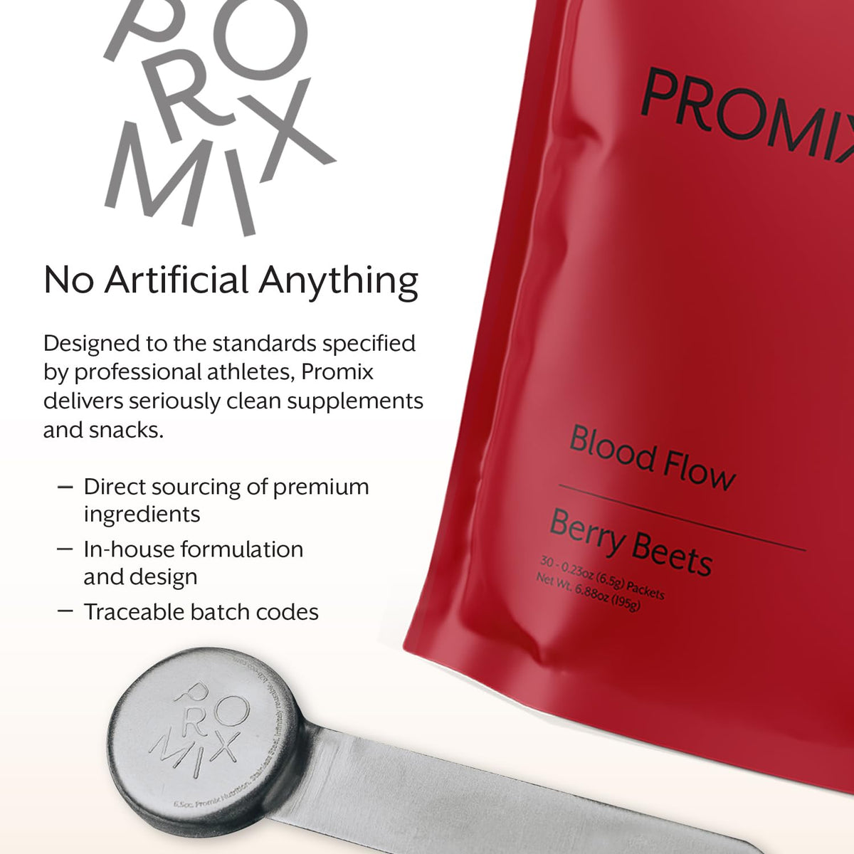 ProMix Nutrition Blood Flow - Nitric Oxide Supplement with Organic US Beet Root Powder - Cold Pressed, Low Temp Dehydration - 30 Servings