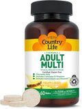 Country Life Adult Chewable Multivitamin, Pineapple Orange, 60 Wafers