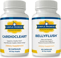 CardioClear7 and BellyFlush Bundle - Gut Support - CoQ10 and Bentonite Clay | Heart-Gut Daily Pair, For Steady Energy and Lighter Days, With Milk Thistle and Shilajit, One of Each Daily