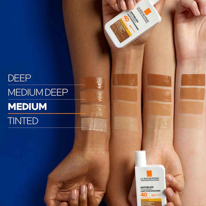 La Roche-Posay Anthelios Tinted Sunscreen SPF 40, Broad Spectrum SPF + Antioxidants, Titanium Dioxide & Zinc Oxide Sunscreen, 4 Flexible Shades With No White Cast