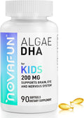 Algal Sourced Omega-3 & DHA Softgels for Kids, Brain, Eye and Heart Health, Cognitive & Immune Function, Learning, Social Development - Non-GMO - 200 mg - 45 Day Supply - 90 ct