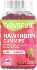 Appetite Booster Gummies for Adult, with Chicken Gizzard Lining, Tangerine Peel, Yam Root & Poria, Supports Degstive & Healthy Appetite, Sugar-Free,Pectin-Based, 60 Ct