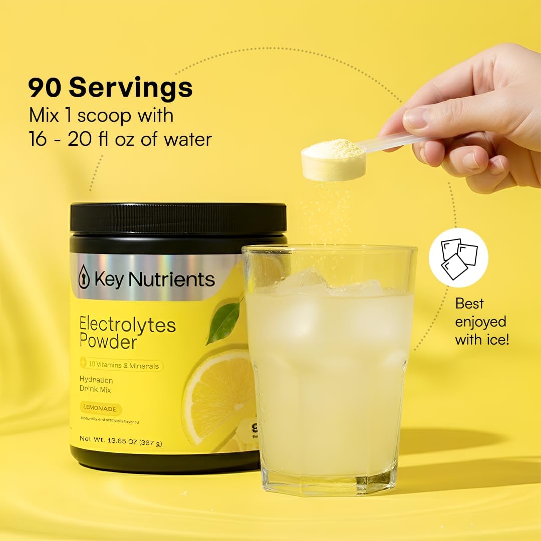 KEY NUTRIENTS Potassium Multivitamin Electrolytes Powder, Lemonade, 90 Serv