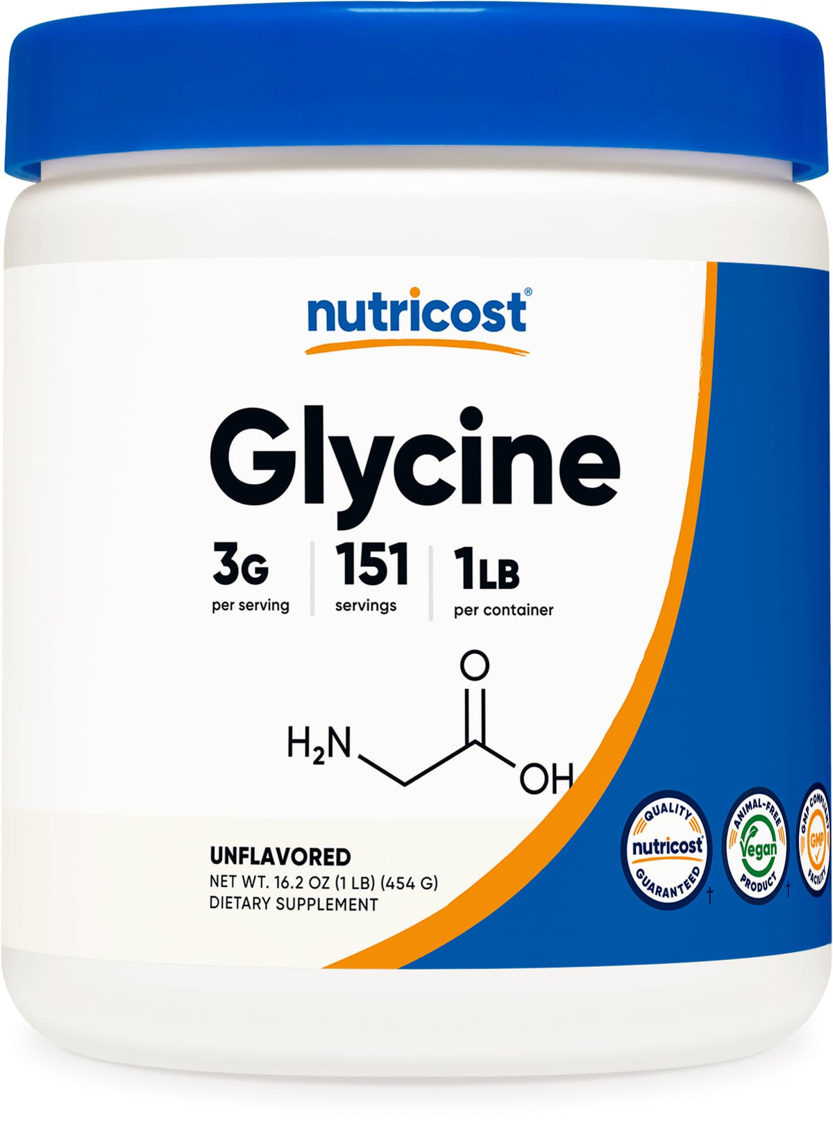 Nutricost Glycine Powder 1lb - Non-GMO, Gluten Free