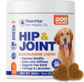 Hip and Joint Supplement for Dogs – Glucosamine Chondroitin MSM Chews for Dogs with Eggshell Membrane & Omega-3 – Joint Pain Relief & Mobility Support for Senior Dogs – 200 Chicken Flavored Soft Chews
