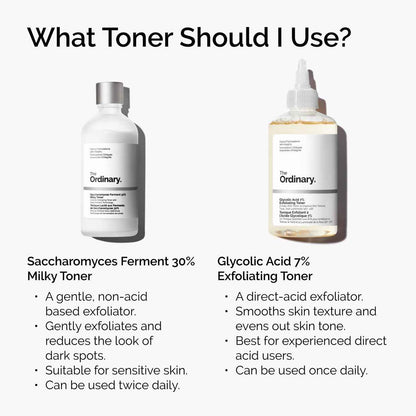 The Ordinary Glycolic Acid 7% Exfoliating Toner, Brightening and Smoothing Daily Toner for More Even-Looking Skin Tone, 3.4 Fl Oz (Pack of 2)