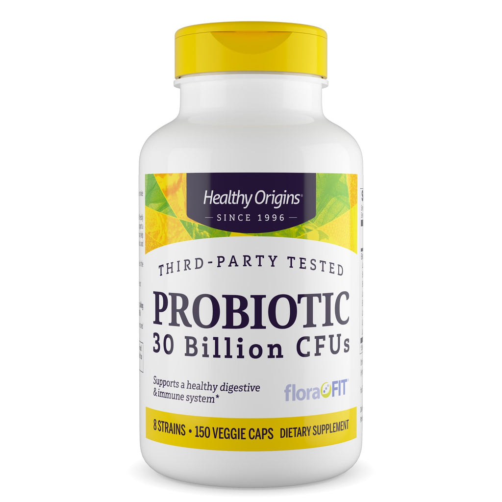 Healthy Origins Probiotic 30 Billion CFU's (Shelf Stable, Non-GMO, Gluten Free, Digestive Health, Gut Health, Immune Support), 150 Veggie Caps