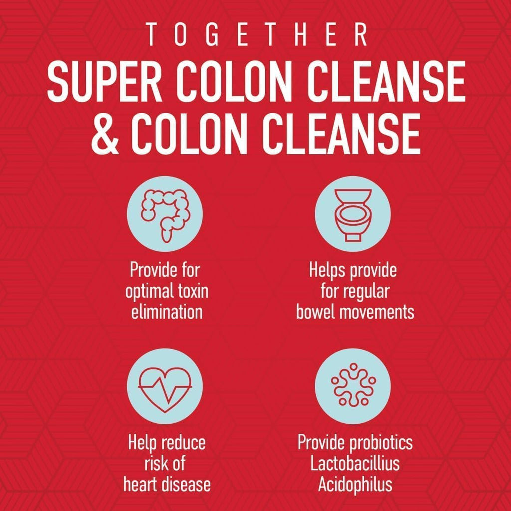 Health Plus Super Colon Cleanse (240 Capsules/120 Servings) & Colon Cleanse (200 Capsules/33 Servings) Bundle