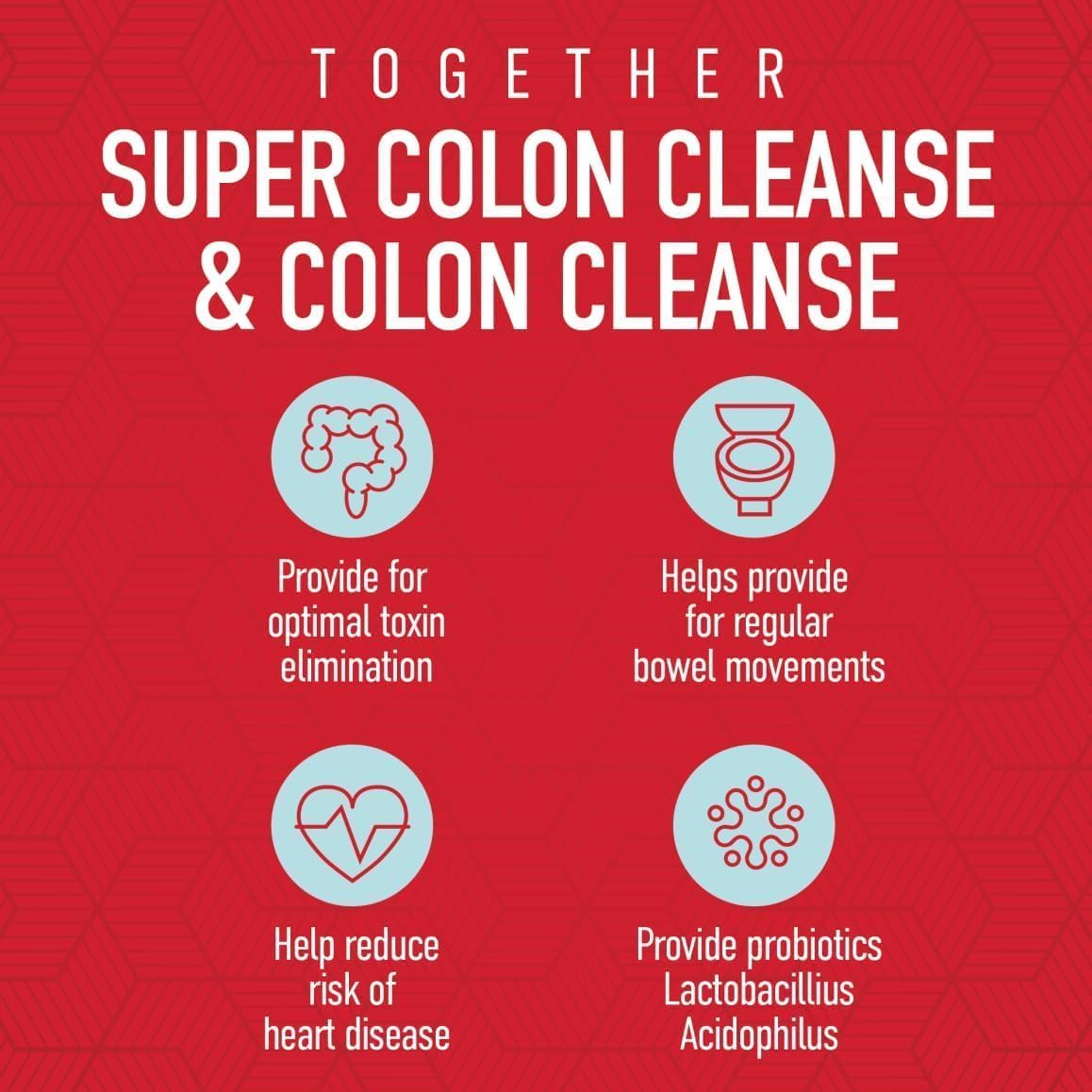 Health Plus Super Colon Cleanse (240 Capsules/120 Servings) & Colon Cleanse (200 Capsules/33 Servings) Bundle