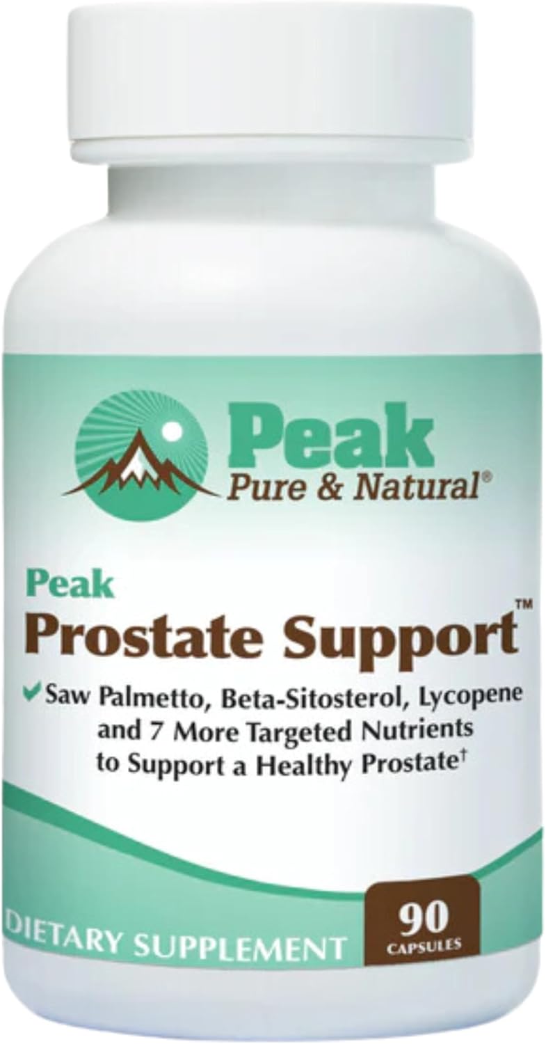 Peak Prostate Support - Natural Prostate Supplements for Men with Saw Palmetto, Beta-Sitosterol, Lycopene and 7 Targeted Nutrients - Promotes Prostate Health and Urinary Tract Health (90 Capsules)