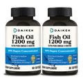 DAIKEN Mini Fish Oil 1200 mg, rTG Omega 3 1000mg, 60 Softgels, High Absorption & Burpless Fish Oil for Healthy Heart, Brain and Dry Eyes Support (Pack of 2)