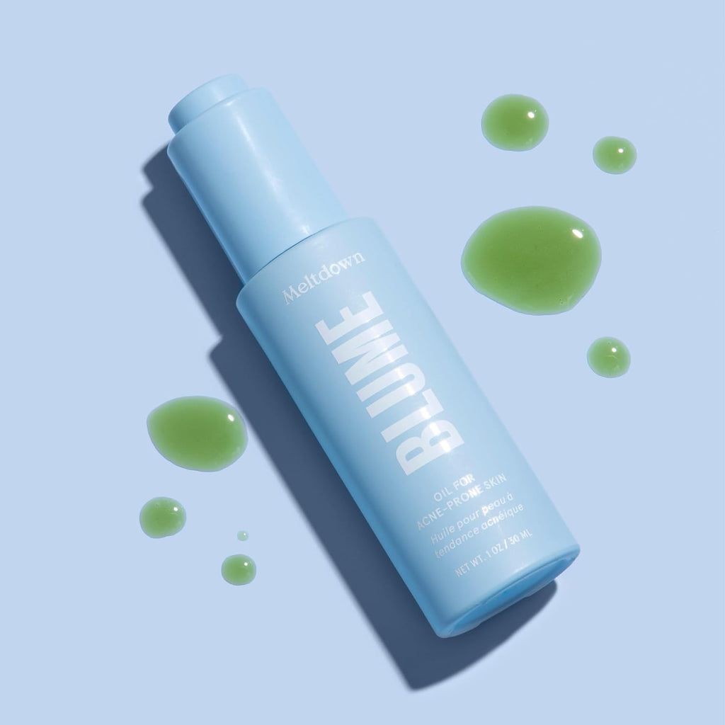 Blume Meltdown - Blue Tansy Face Oil - Acne Treatment + Pore Minimizer - Skin-Smoothing Face Serum with Black Cumin Seed & Rosehip Oil - Helps Calm Redness and Improve Texture (1 Fl oz)