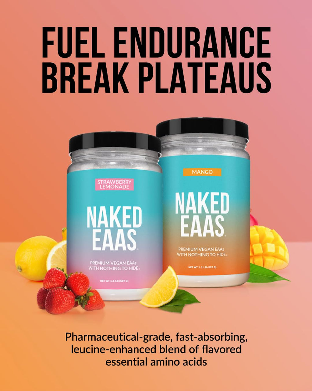 NAKED EAAs Amino Acids Powder - 50 Servings - Vegan Unflavored Essential Amino Acids 500 Grams - Instantized All Natural EAAs Powder Supplement