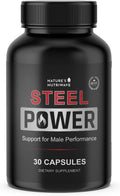 Steel Power – L-Citrulline, L-Carnitine & Maca – 30 Ct, 1 Month Supply | L-Citrulline, L-Carnitine, Maca Root & Pine Bark Extract | Non-GMO, Made in USA | Easy-to-swallow daily capsule