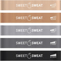 Sweet Sweat Mini Loop Resistance Bands - Set of 5 | Exercise Hip Booty Bands for Squats, Lunges, Physical Therapy, Yoga, Pilates, Rehab and Home Workout | Non-Latex Elastic Bands Includes Carry-Bag