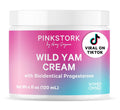 Pink Stork Wild Yam Cream for Hormone Balance - Unscented, 4 oz | Doctor-formulated hormone-free topical cream. PMS, fertility, perimenopause + menopause support. cGMP tested, fragrance-free.